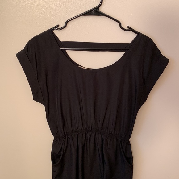 PINK ROSE casual plain black dress with pockets - Picture 2 of 7